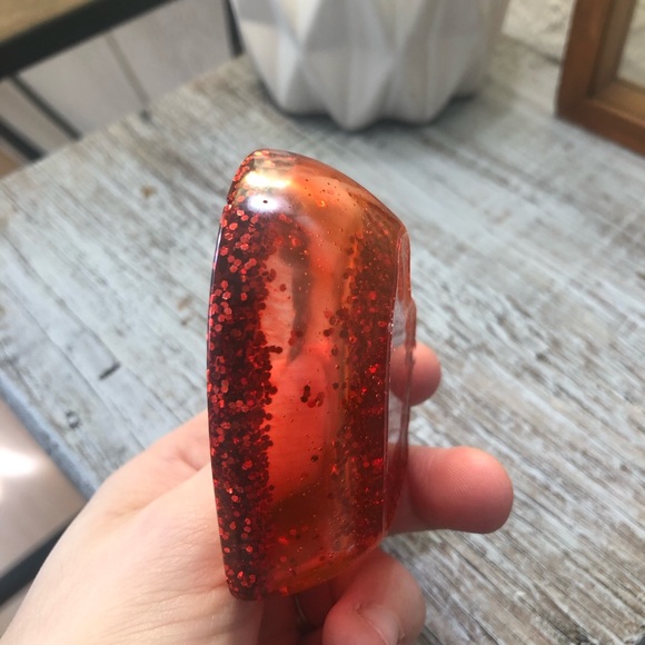 Red Glitter Glam Heart Dish For Jewelry, Rings & Trinkets - Picture 9 of 9